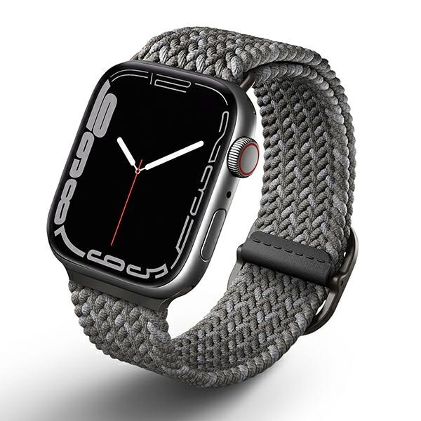 Uniq Aspen flettet reim til Apple Watch 1/2/3/4/5/6/7/8/SE/SE2 44/42/45mm - Grå