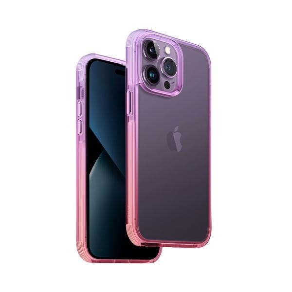 Uniq Combat Duo-etui for iPhone 14 Pro - lilla og rosa
