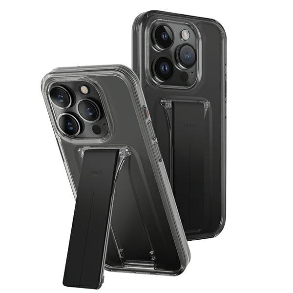 Uniq-koffert Heldro Mount med stativ iPhone 15 Pro Max 6,7" røyk/damp røyk