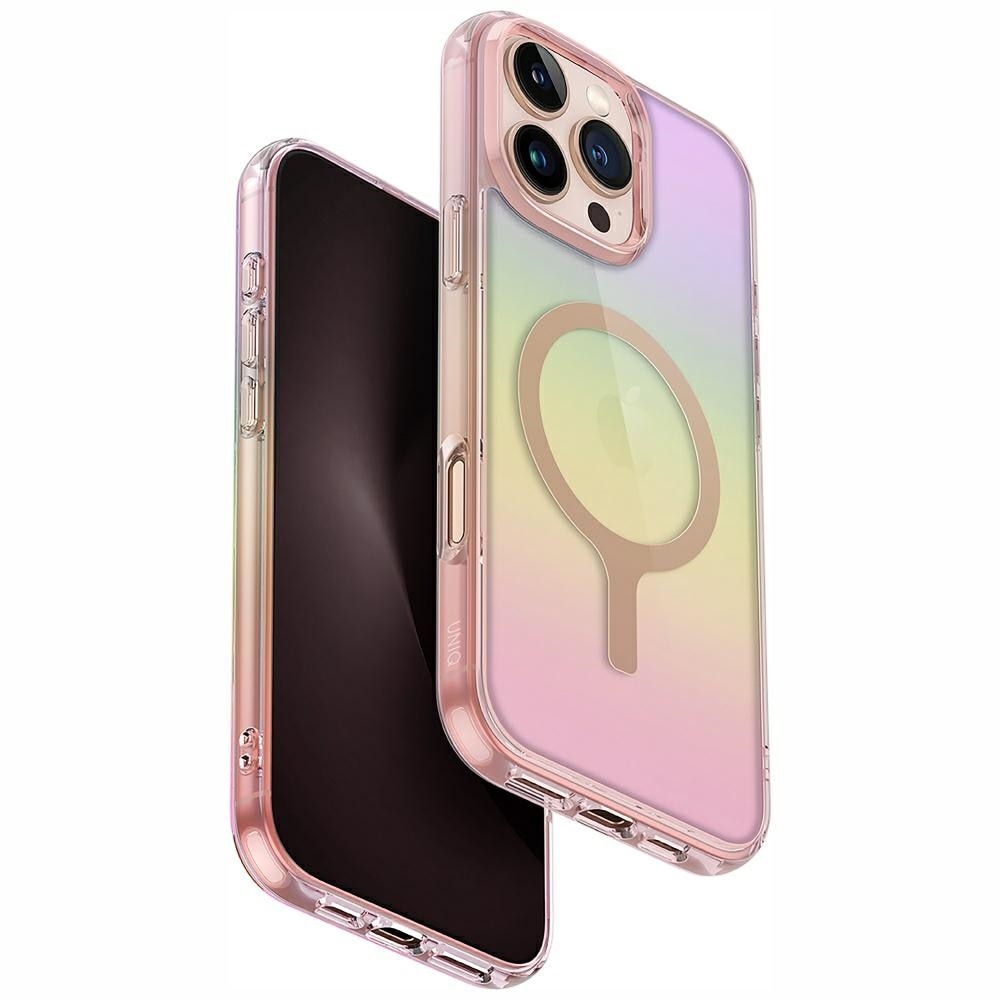 Uniq Iridescia Magclick-ladeveske for iPhone 16 Pro Max - Rosa