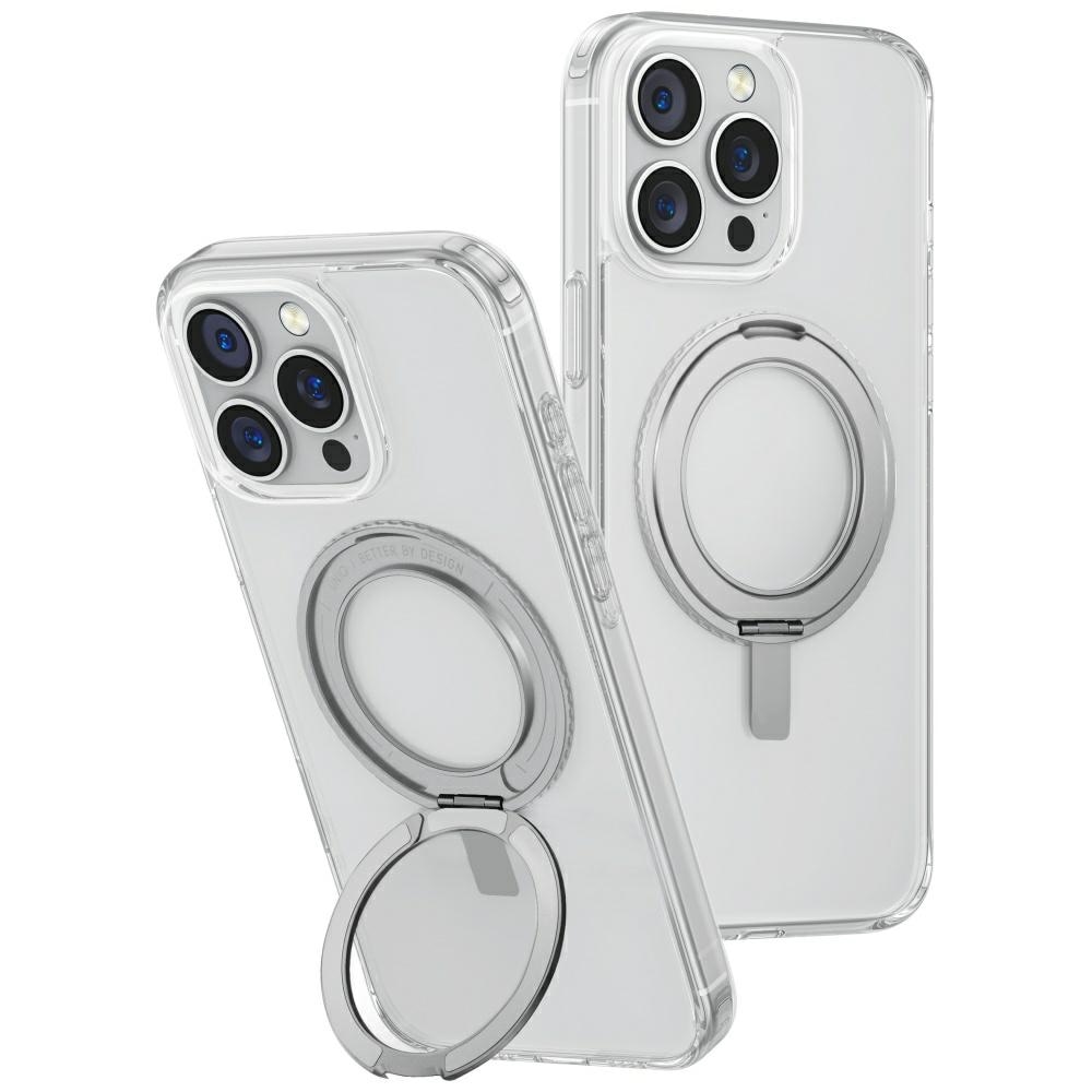 Uniq Swivix 360-roterende kickstand-etui for iPhone 16 Pro Max - gjennomsiktig