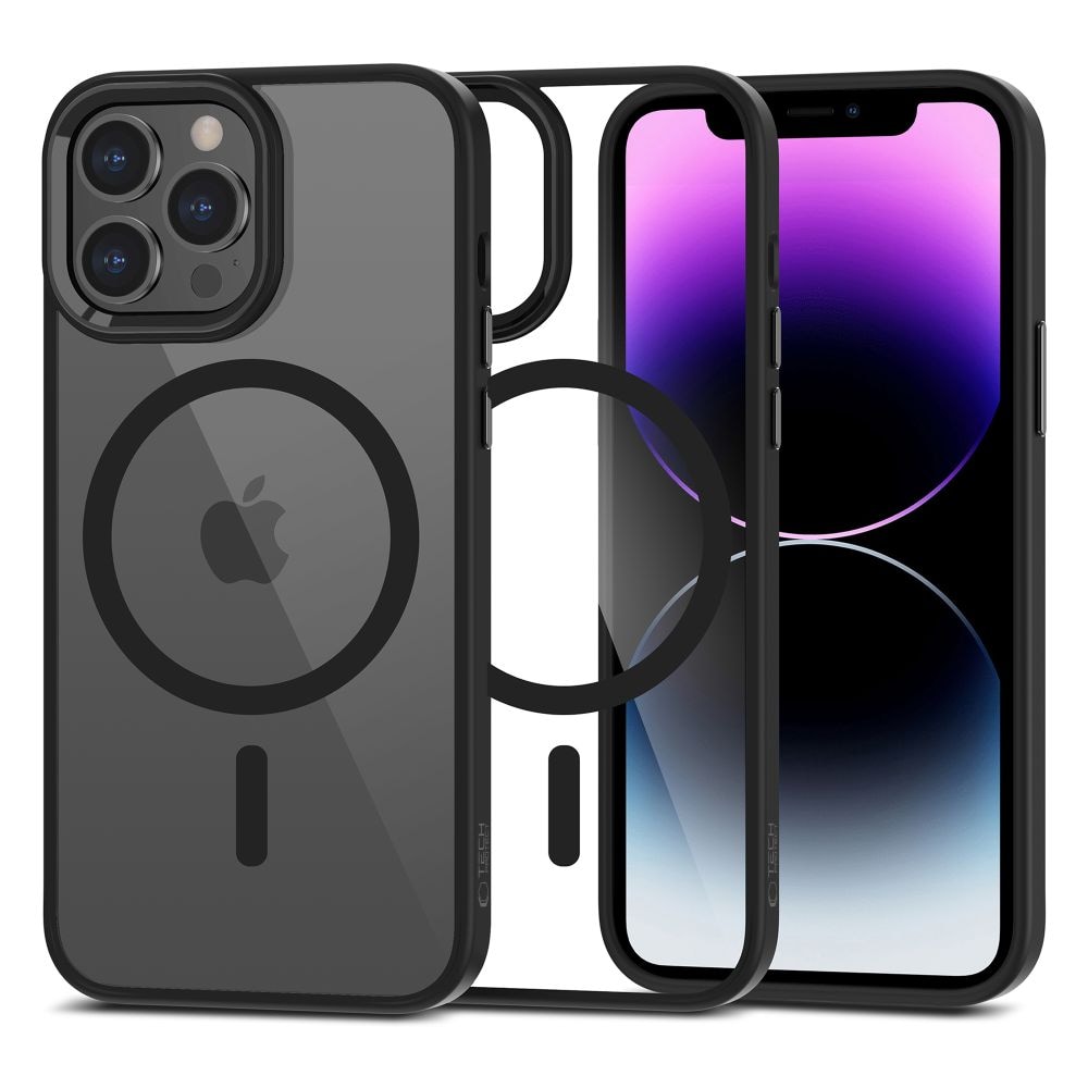 Tech-Protect MagMat MagSafe iPhone 13 Pro Max-etui - gjennomsiktig svart