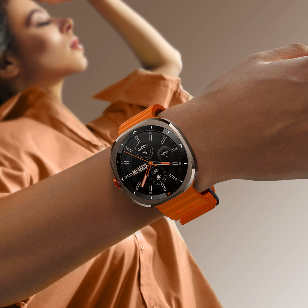 Joyroom Venture Series JR-FV2 Sport Smartwatch med anropsmottaksfunksjon - oransje