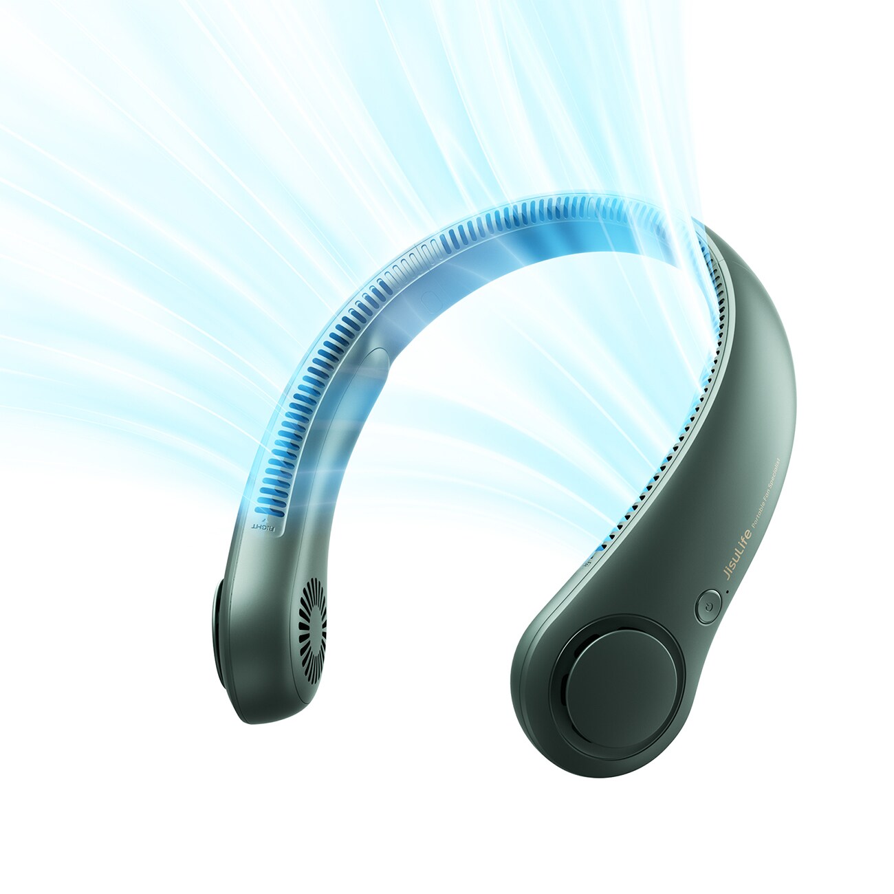 Jisulife Life3 bærbar USB-nakkevifte - grønn
