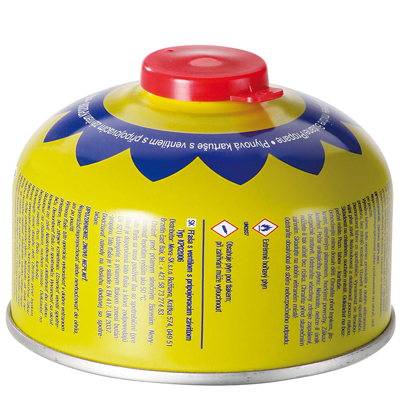 Gasspatron med ventil og gjenger for turistkomfyr PB 100g