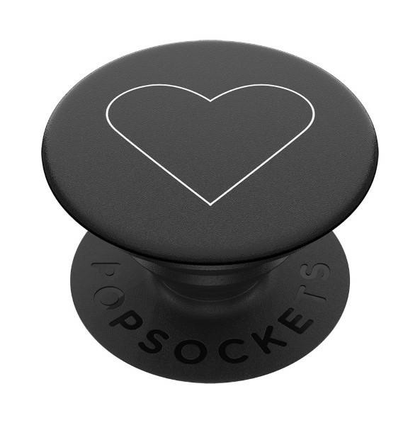 Popsockets 2 White Heart Black Holder og telefonstativ