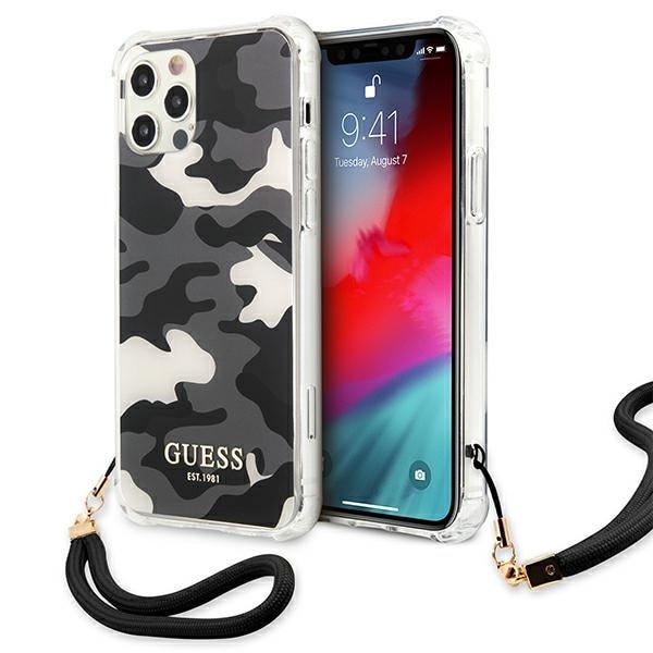 Guess GUHCP12MKSARBK iPhone 12/12 Pro 6,1" svart/svart hardcase Camo Collection