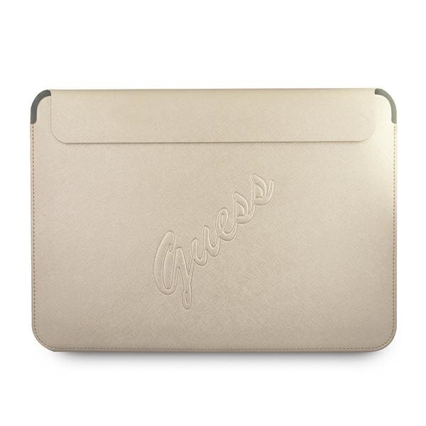 Guess Saffiano Script-etui for en 13" bærbar datamaskin - gull