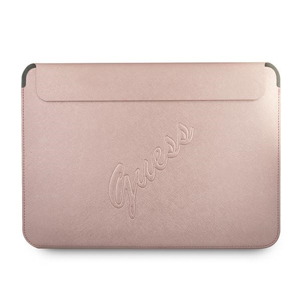 Guess Saffiano Script-deksel for en 13" bærbar datamaskin - rosa