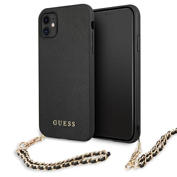 Guess Saffiano kjedeveske for iPhone 11 6,1" / Xr - svart