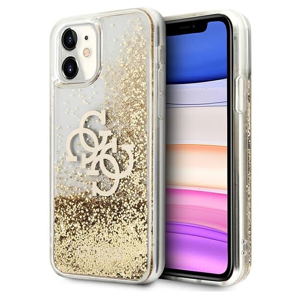 Guess 4G Big Liquid Glitter-etui for iPhone 11 6,1" / Xr - gull