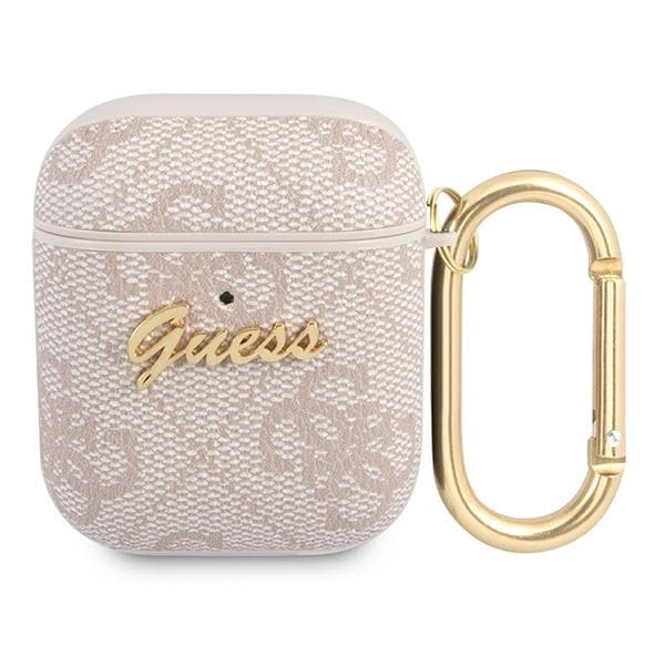 Guess 4G Script Metal Collection-etui for AirPods 1 / 2 - Rosa