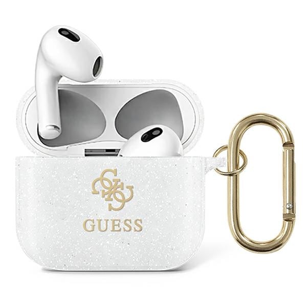 Guess GUA3UCG4GT AirPods 3-deksel Transparent Glitter Collection