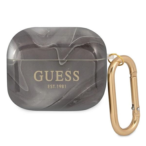 Guess GUA3UNMK AirPods 3-deksel svart/svart Marble Collection