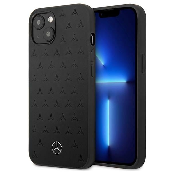 Mercedes Skinnveske med stjernemønster for iPhone 13 mini - svart