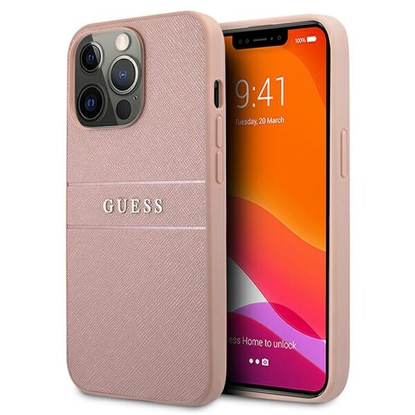 Guess GUHCP13XPSASBPI iPhone 13 Pro Max 6,7" rosa/rosa hardcase Saffiano Stripe