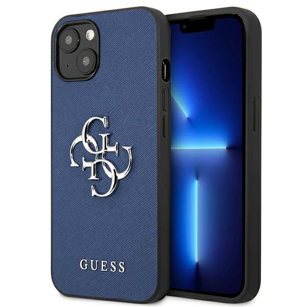 Guess GUHCP13SSA4GSBL iPhone 13 mini 5,4" blå/blå hardcase Saffiano 4G Metal Logo