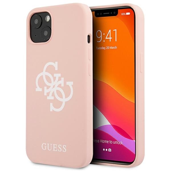 Guess GUHCP13SLS4GWPI iPhone 13 mini 5,4" rosa/rosa hardt etui Silikon 4G Logo