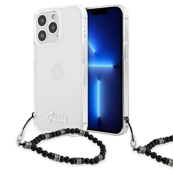 Guess GUHCP13LKPSBK iPhone 13 Pro / 13 6,1" gjennomsiktig hardt etui Black Pearl