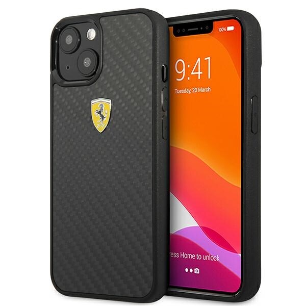Ferrari FEHCP13SFCABK iPhone 13 mini 5,4" svart/svart hardcase On Track Real Carbon