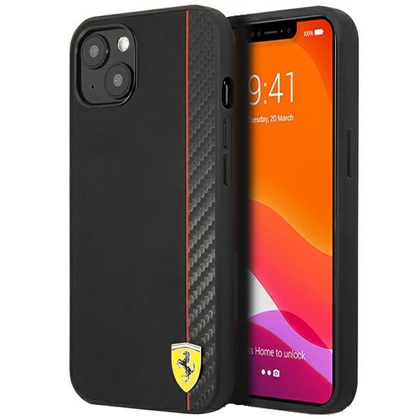 Ferrari FESAXHCP13SBK iPhone 13 mini 5,4" svart/svart hardcase On Track Carbon Stripe