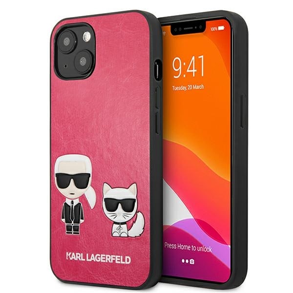Karl Lagerfeld Ikonik Karl&Choupette iPhone 13 mini veske - fuchsia