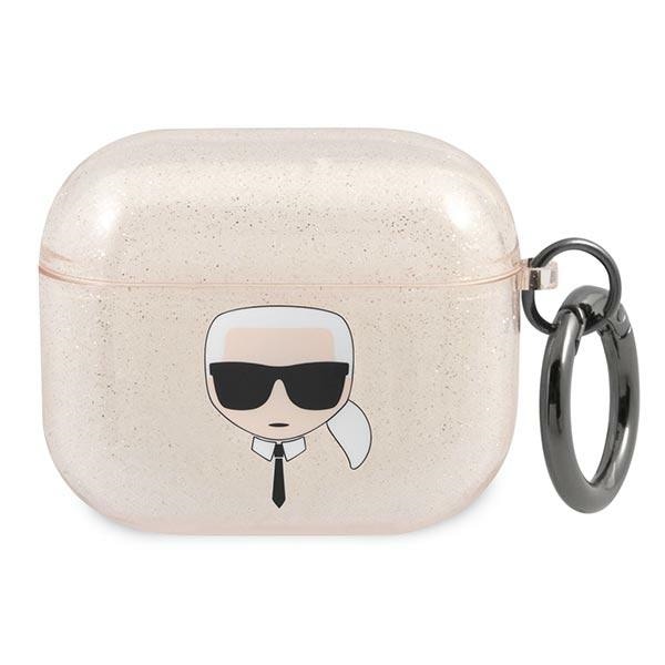 Karl Lagerfeld Glitter Karl's Head-etui for AirPods 3 - Gull