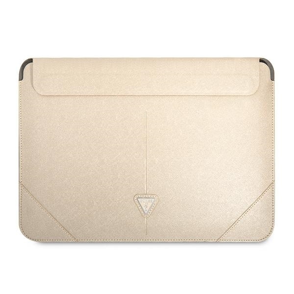 Guess Saffiano Triangle Logo veske for en 14" bærbar datamaskin - beige