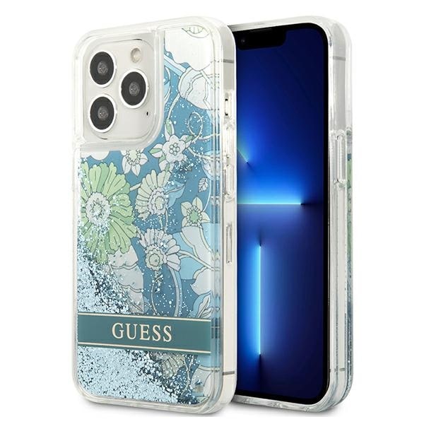 Guess GUHCP13XLFLSN iPhone 13 Pro Max 6,7" grønn/grønn hardcase Flower Liquid Glitter