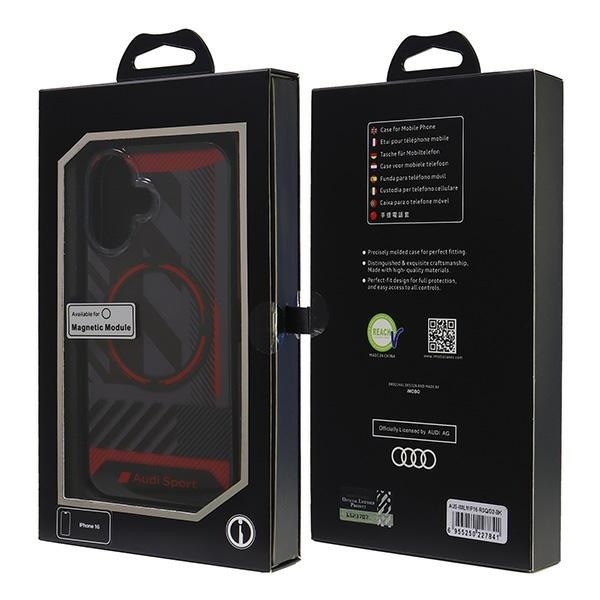 Audi IML Sport MagSafe iPhone 16 6,1" svart/svart hardcase AUS-IMLMIP16-RSQ/D2-BK