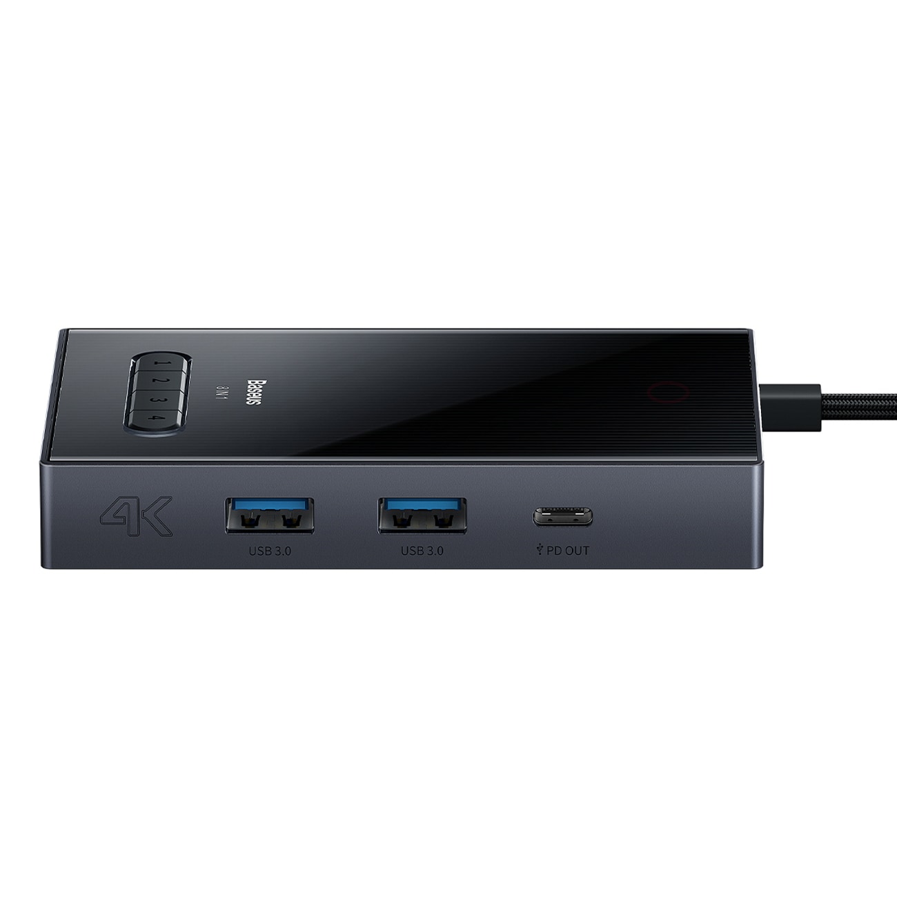 Baseus PioneerJoy 8-in-1 USB-C Hub: HDMI 4K@60Hz, 30Hz, DP 8K@30Hz, VGA, 2 USB-A, 2 USB-C - Gray