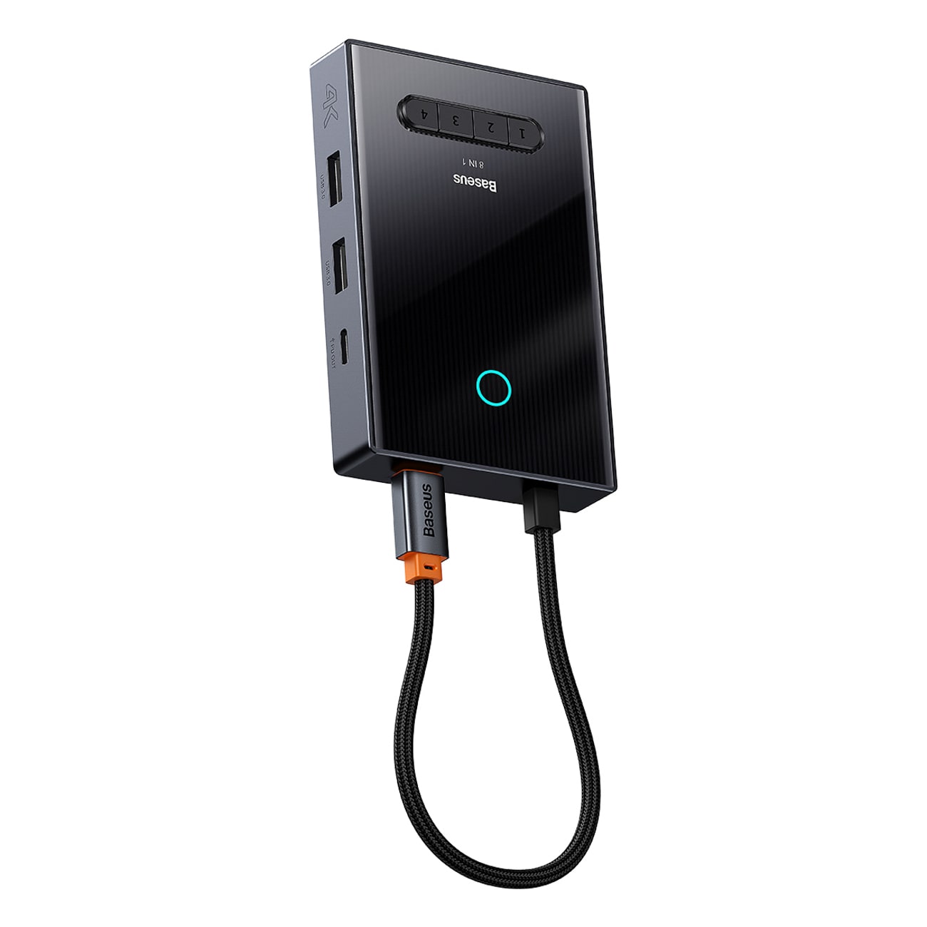 Baseus PioneerJoy 8-in-1 USB-C Hub: HDMI 4K@60Hz, 30Hz, DP 8K@30Hz, VGA, 2 USB-A, 2 USB-C - Gray