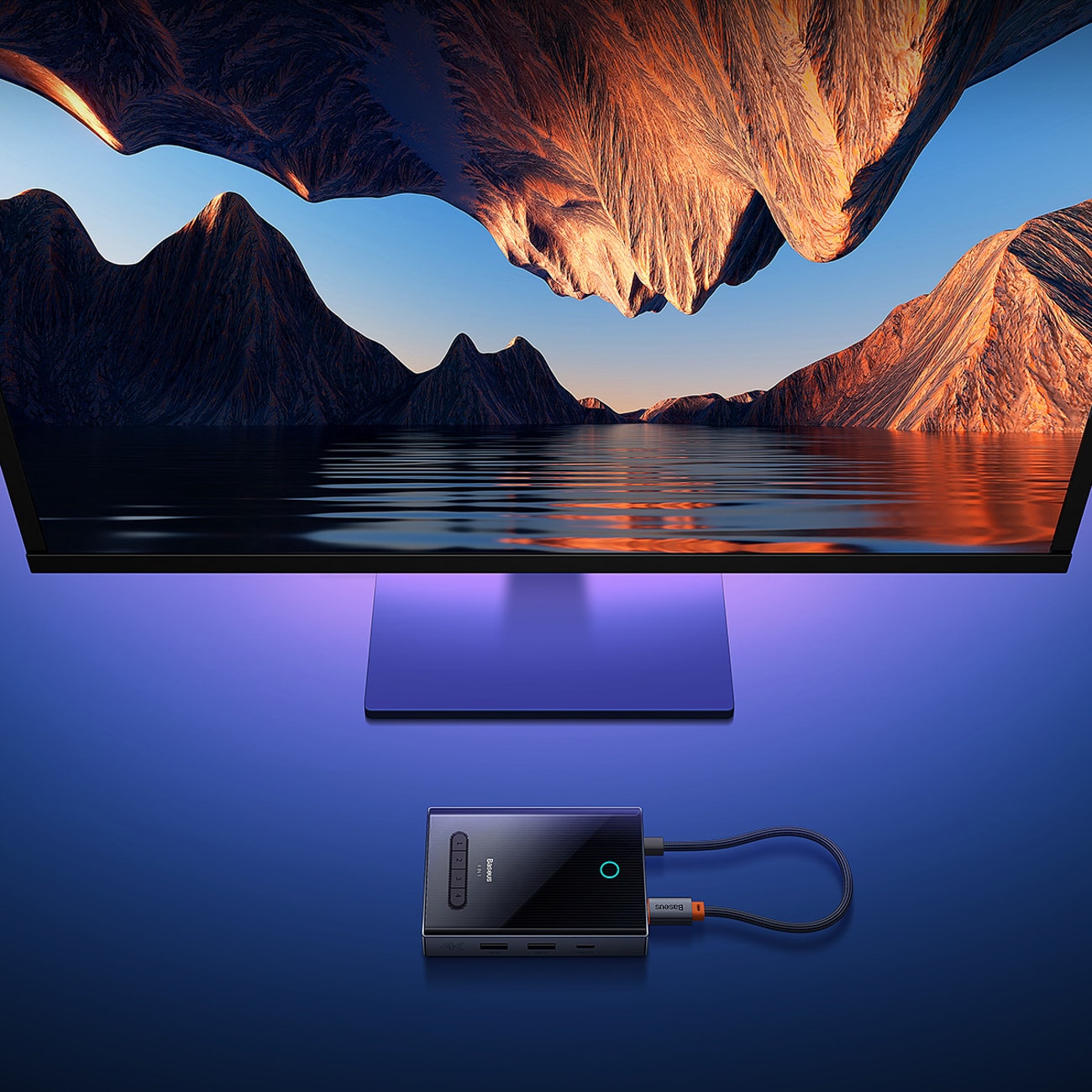 Baseus PioneerJoy 8-in-1 USB-C Hub: HDMI 4K@60Hz, 30Hz, DP 8K@30Hz, VGA, 2 USB-A, 2 USB-C - Gray