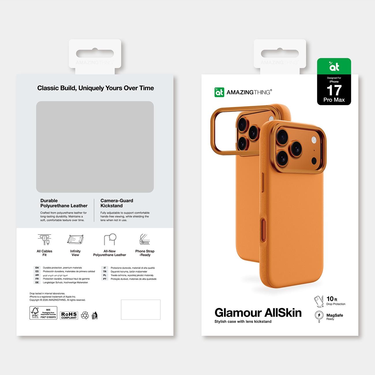AmazingThing Glamour-etui for iPhone 17 Pro Max - Oransje