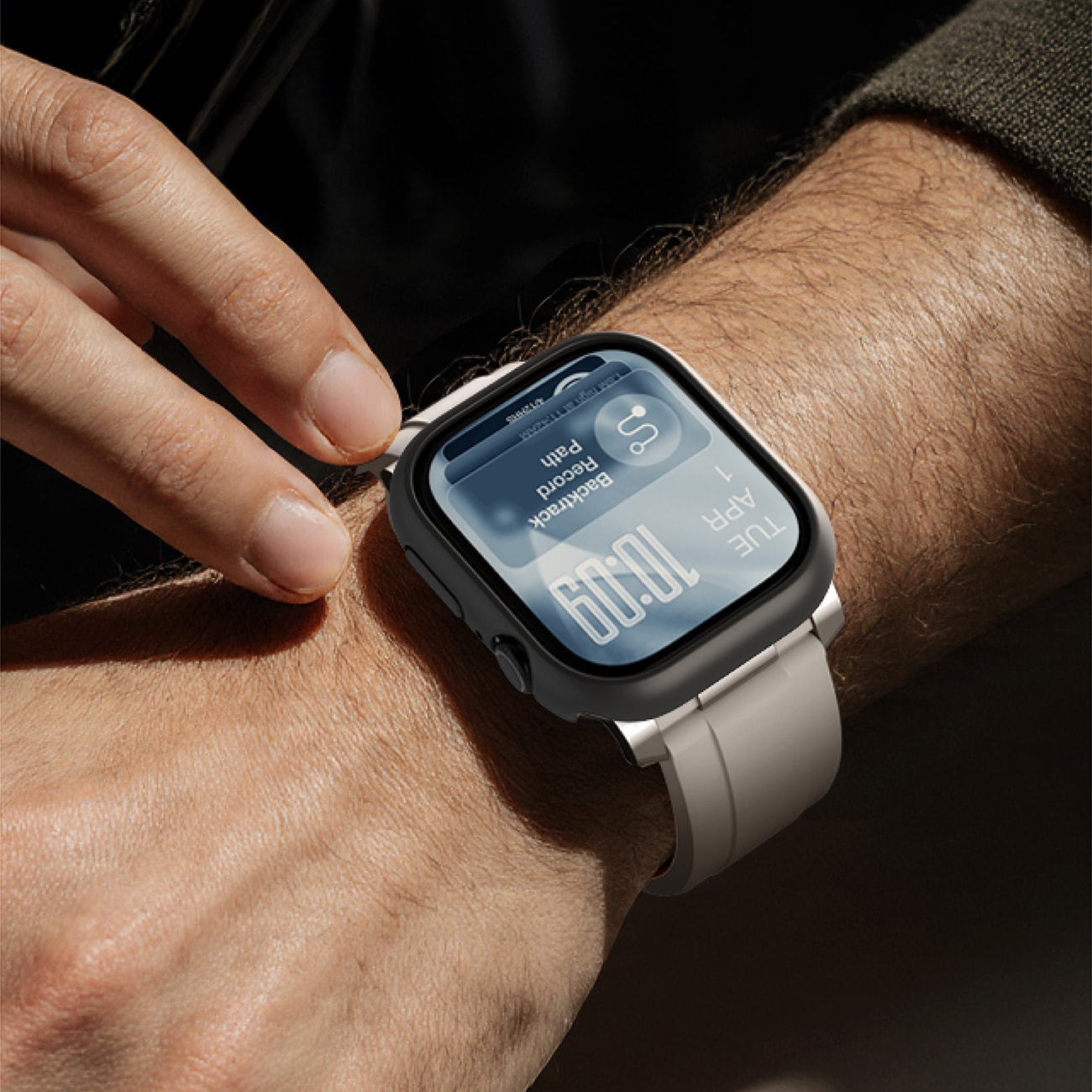 AmazingThing Minimal beskyttelsesveske for Apple Watch Series 11 46mm - Svart