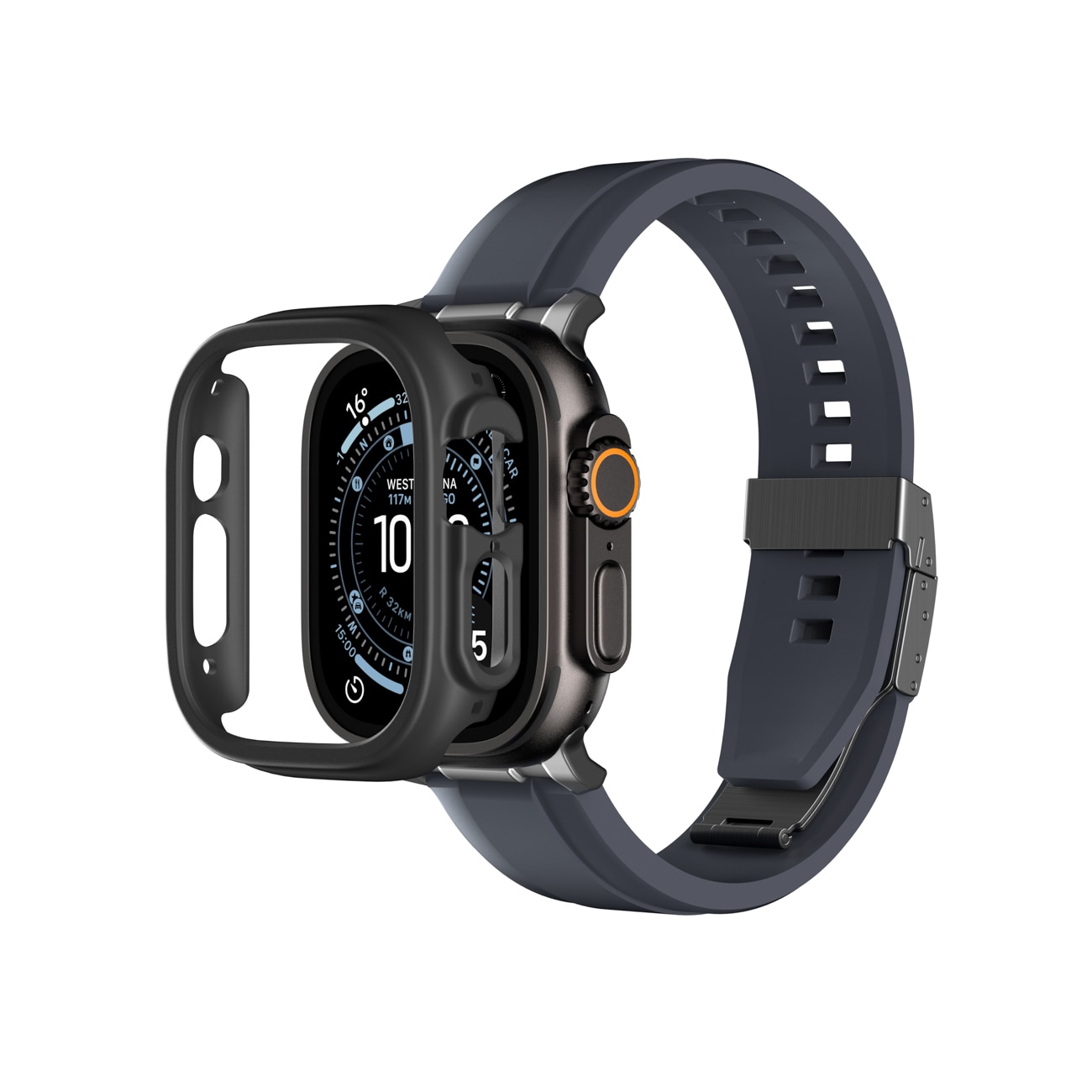 AmazingThing Minimal beskyttelsesveske for Apple Watch UItra 3 49mm - Svart
