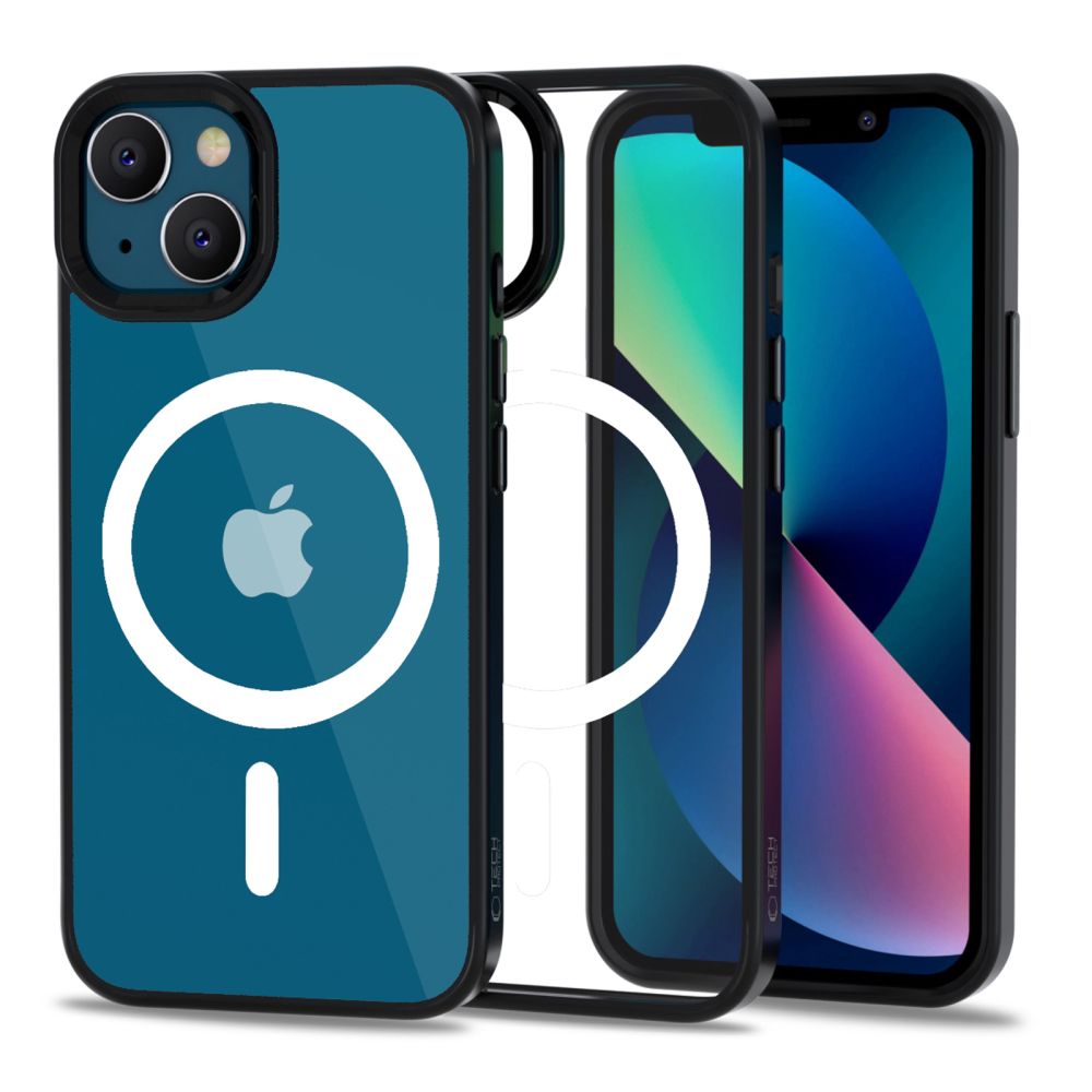 Tech-Protect MagMat MagSafe iPhone 13-etui - gjennomsiktig svart