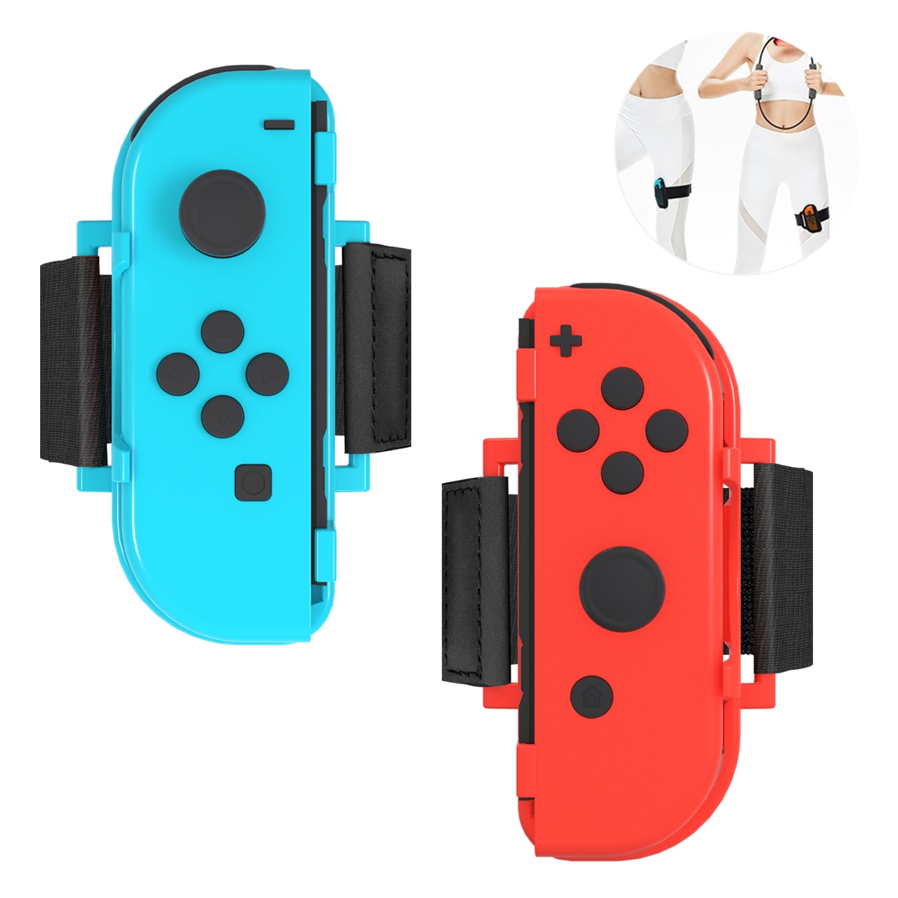 Nintendo Switch Sports tilbehørspakke 10 deler / familiepakke / sportsutstyr til Joy-Con i rødt og blått
