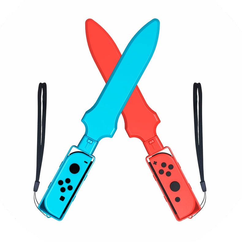 Nintendo Switch Sports tilbehørspakke 10 deler / familiepakke / sportsutstyr til Joy-Con i rødt og blått