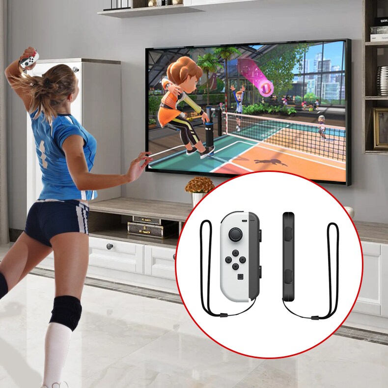 Nintendo Switch Sports tilbehørspakke 10 deler / familiepakke / sportsutstyr til Joy-Con i rødt og blått