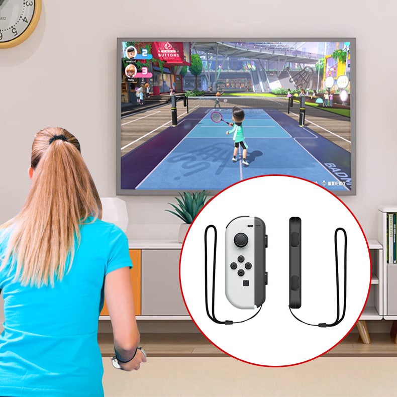 Nintendo Switch Sports tilbehørspakke 10 deler / familiepakke / sportsutstyr til Joy-Con i rødt og blått