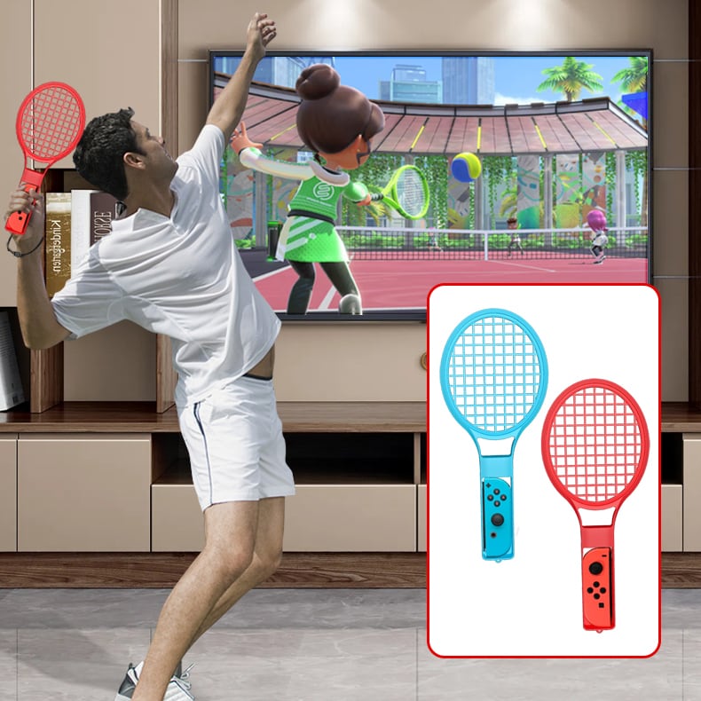 Nintendo Switch Sports tilbehørspakke 10 deler / familiepakke / sportsutstyr til Joy-Con i rødt og blått