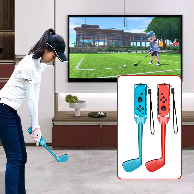 Nintendo Switch Sports tilbehørspakke 10 deler / familiepakke / sportsutstyr til Joy-Con i rødt og blått