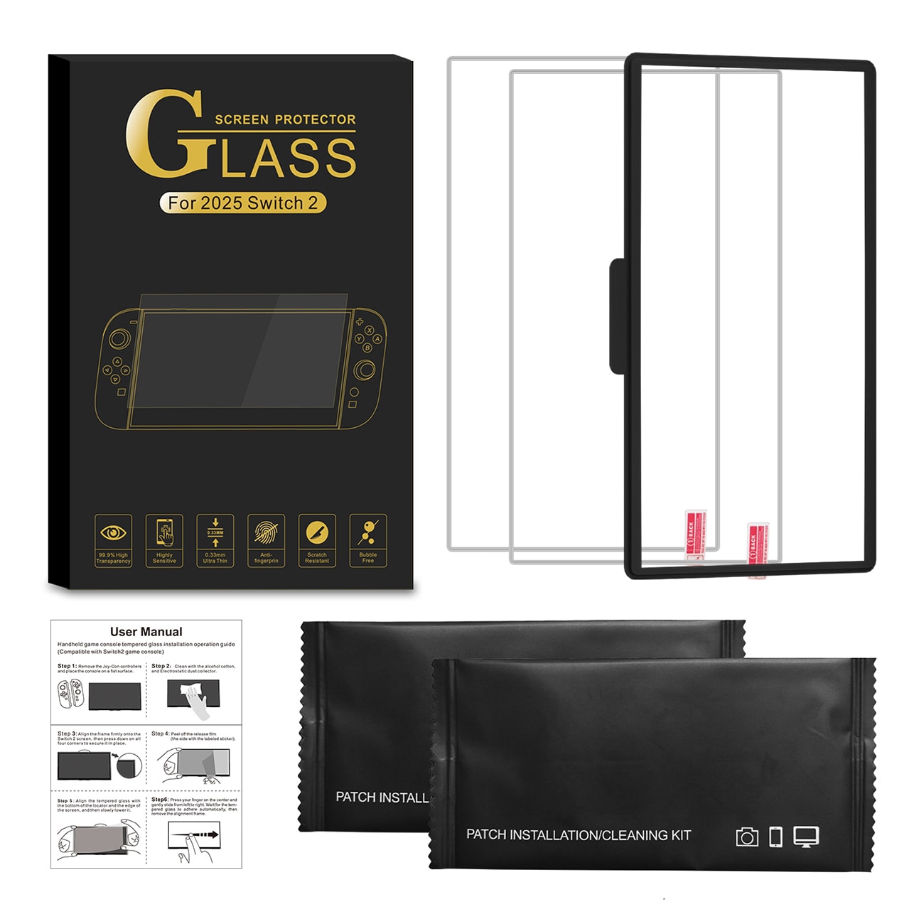 Nintendo Switch 2 skjermbeskyttelsessett