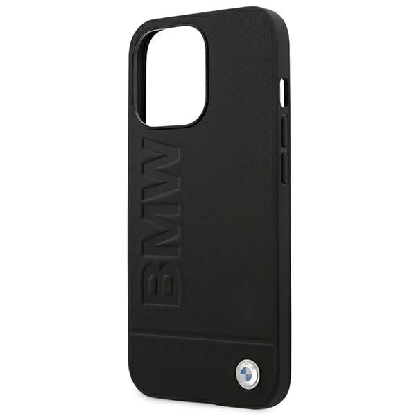 BMW Stempeletui i lær for iPhone 14 Pro - svart