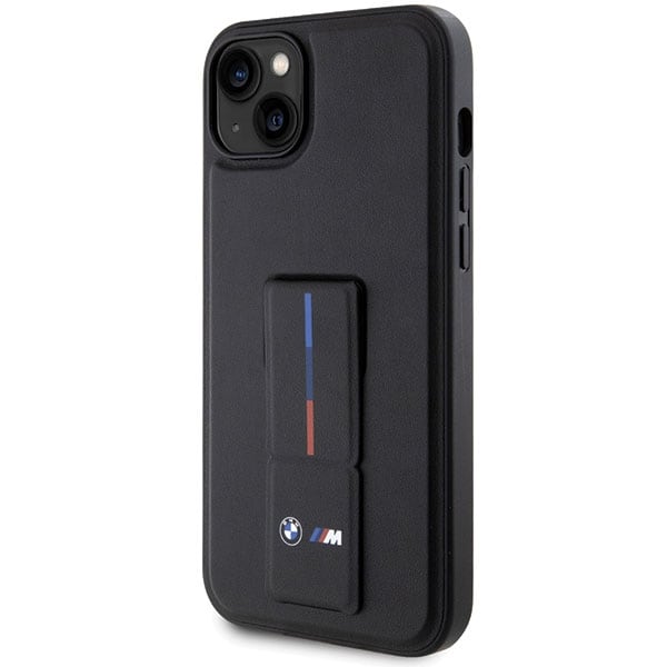 BMW Grip Stand Hot Stamp-etui for iPhone 14 / 15 / 13 - Svart