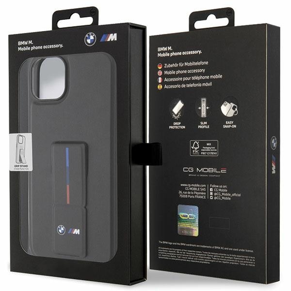 BMW Grip Stand Hot Stamp-etui for iPhone 14 / 15 / 13 - Svart