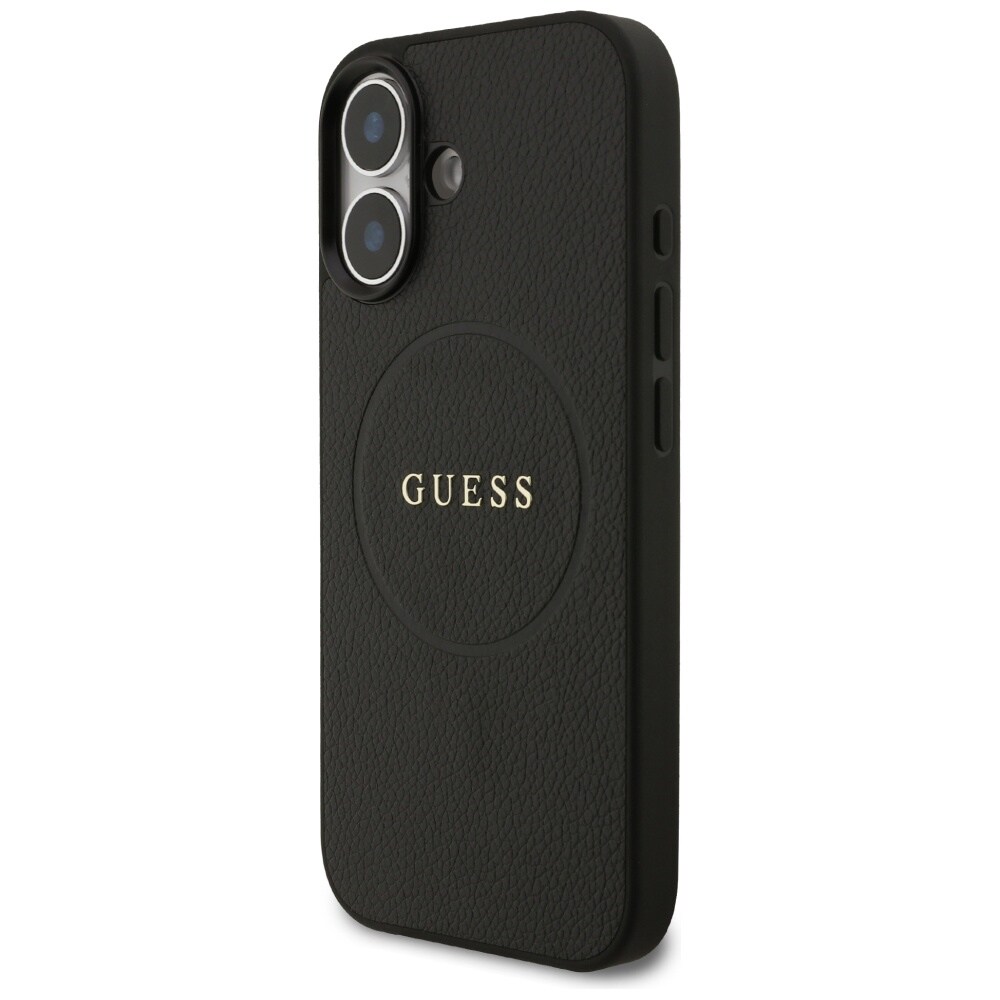 Guess MagSafe-etui med kornet ring for iPhone 17 - svart