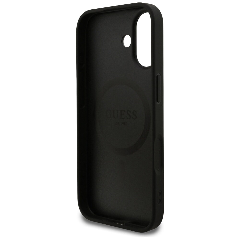 Guess MagSafe-etui med kornet ring for iPhone 17 - svart