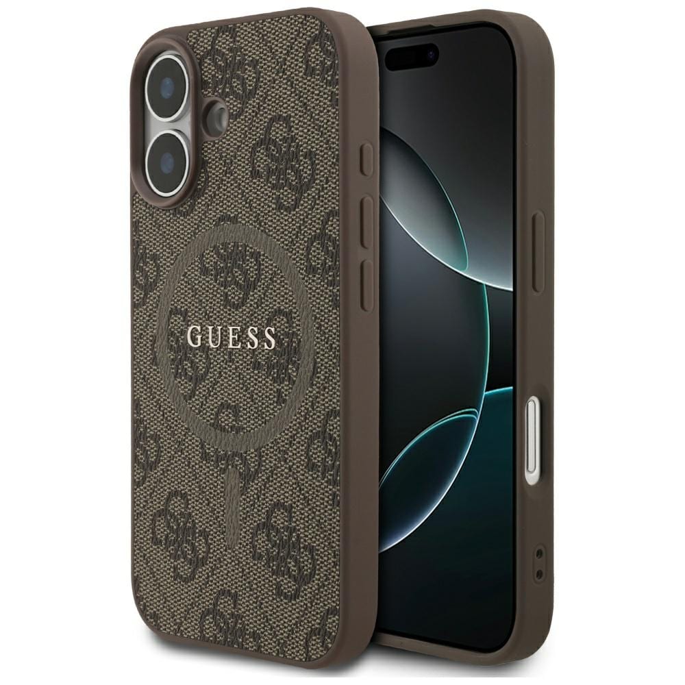 Guess 4G Ring Classic Logo MagSafe-etui for iPhone 17 - Brun